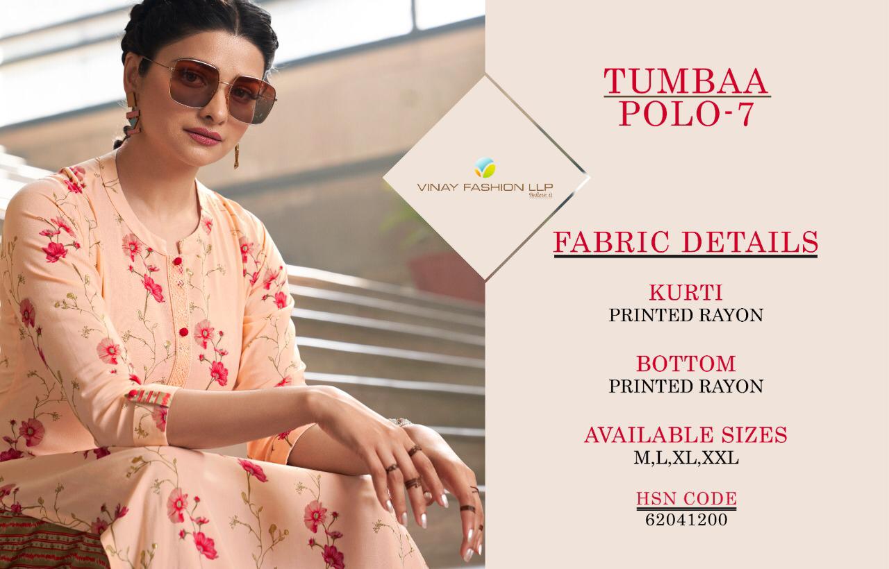 Vinay Tumbaa Polo 7 Latest Fancy Designer Exclusive Fancy Kurti With Bottom Collection